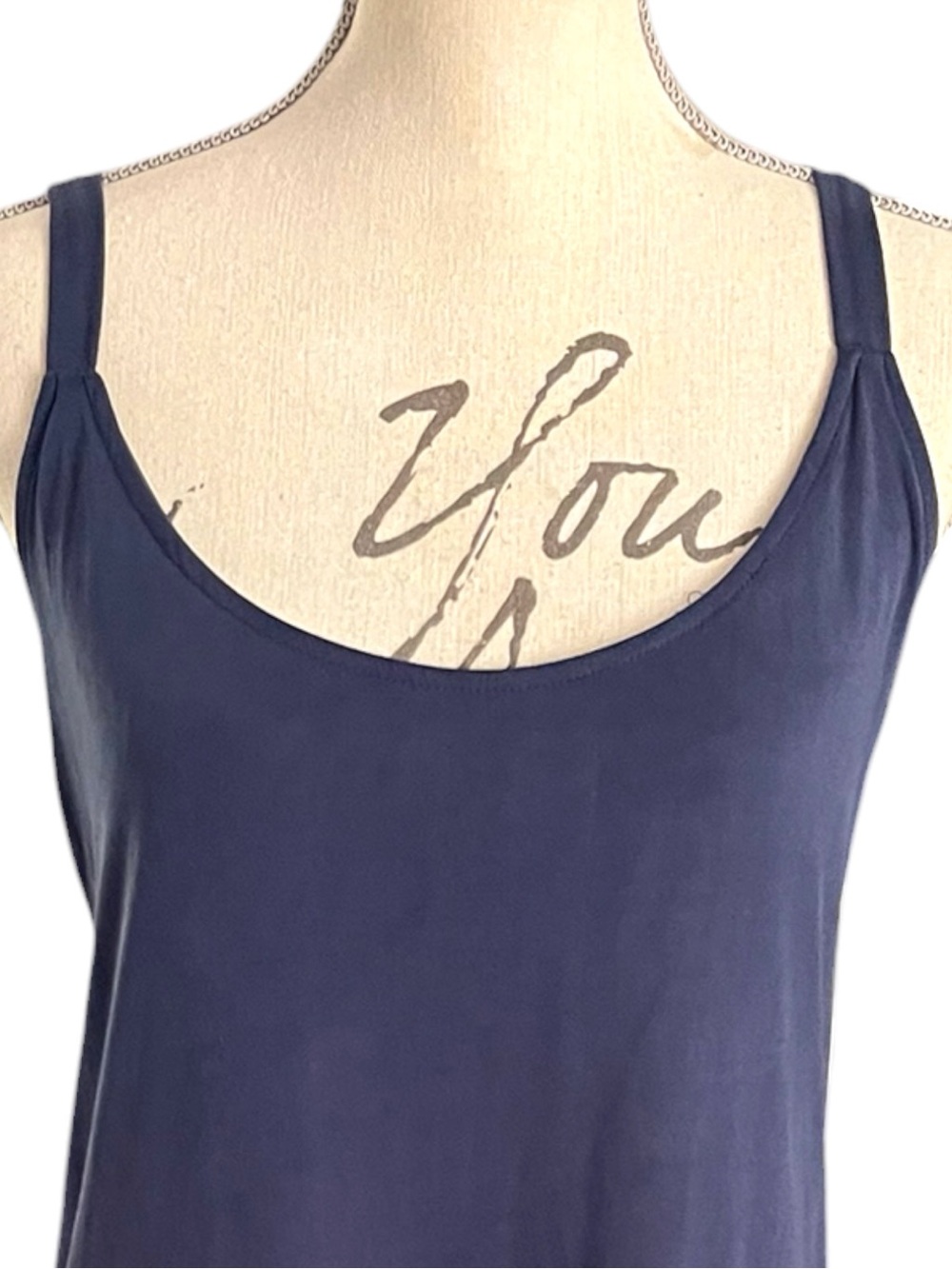 Jolie Indigo Navy Scoop Neck Tank Style Modal Tie Midi Dress (1XL) - Picture 7 of 15